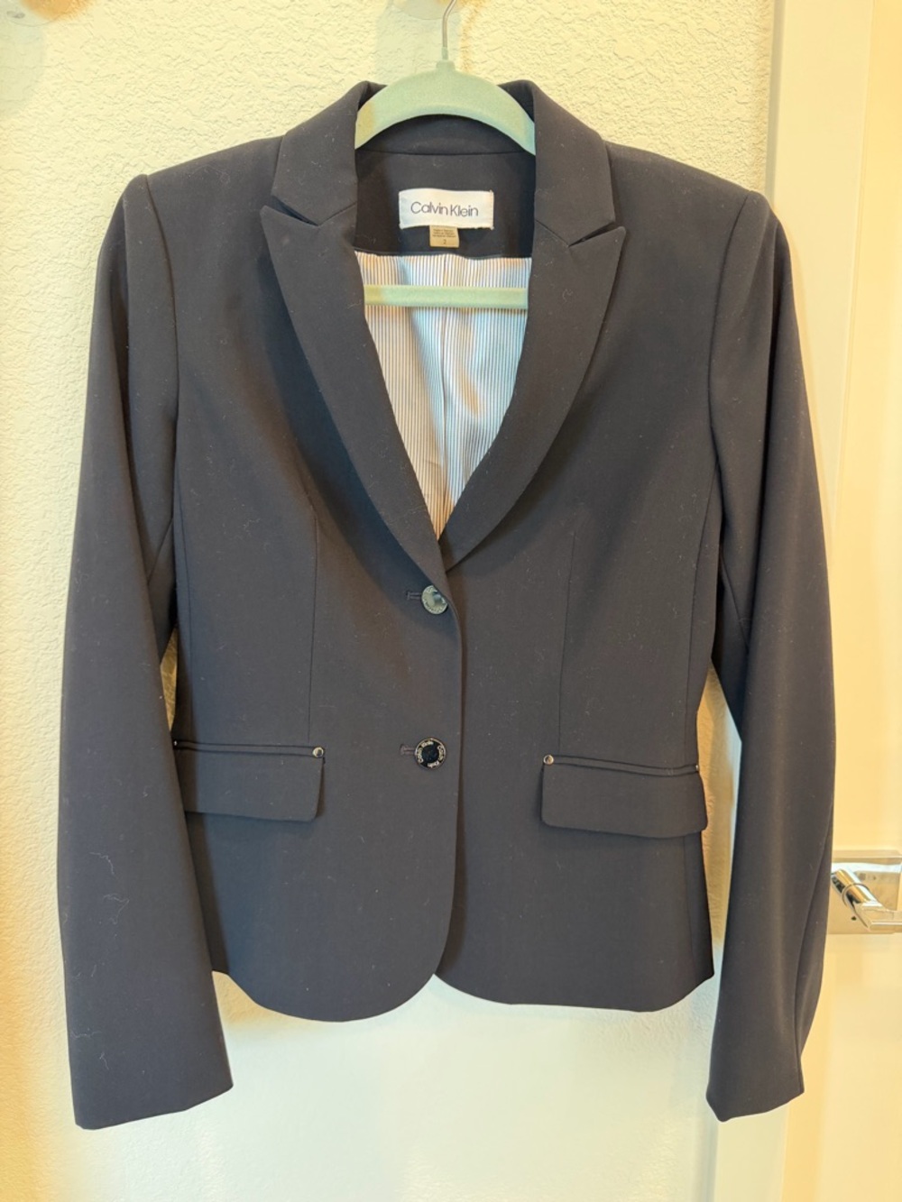 Calvin Klein Navy Single-Button Women's Blazer
